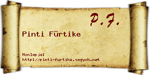 Pinti Fürtike névjegykártya